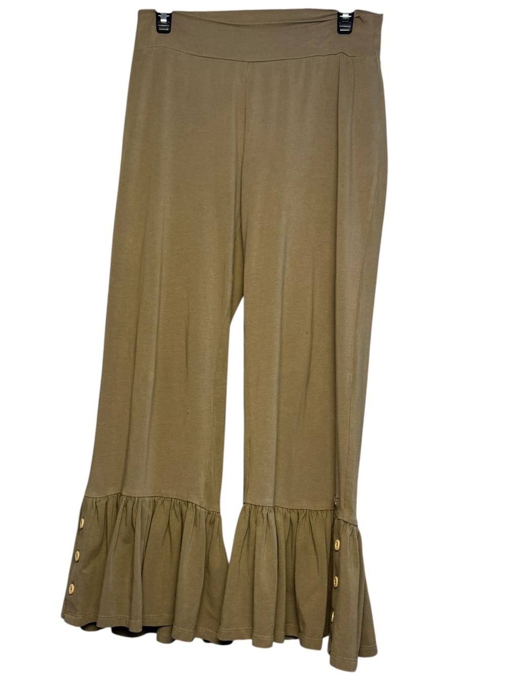 Matilda Jane Treetops Big Ruffles Olive Tan Cropped Pants Medium - Picture 3 of 8